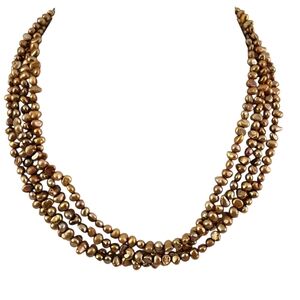 Pearl Necklace Multi-strand Balinese 925 Sterling Silver Clasp + A0361 Q7